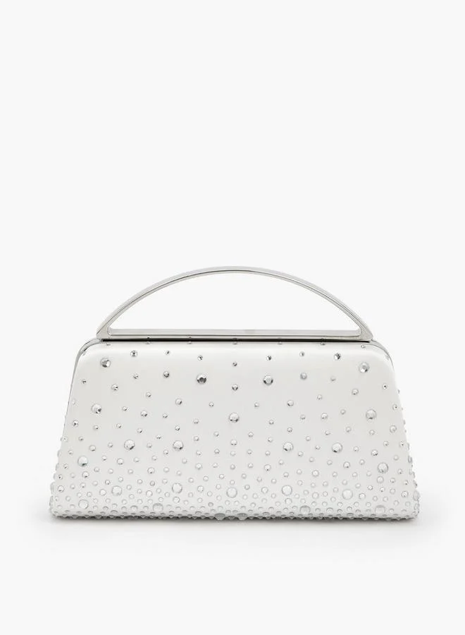 Flora Bella By Shoexpress Crystal Clutch With Detachable Shoulder Chain Strap Ramadan Collection